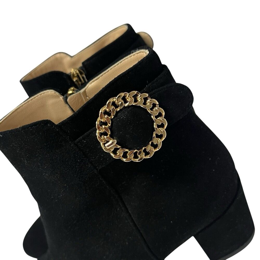 Ron White Rosalie Water Resistant Buckle Boots Black Suede Leather Size US 10.5 - Picture 5 of 12